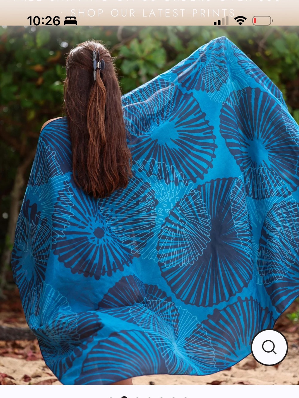 TAG ALOHA Navy 'Opihi Organic Cotton Pareo